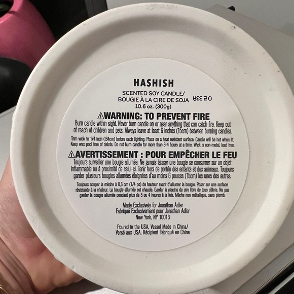 Jonathan Adler Hashish Ceramic Candle *NEW* MSRP: $88+tax - Picture 3 of 5
